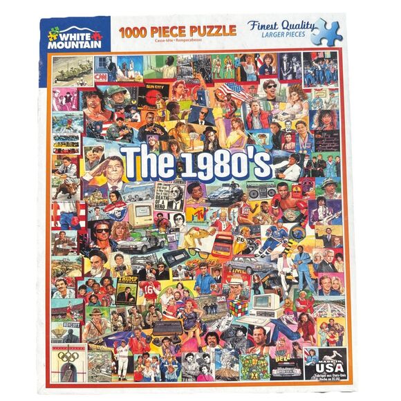 White Mountain 1000 Piece Puzzle The 1980's #868 Games Pop Culture Music Shows - Picture 1 of 2